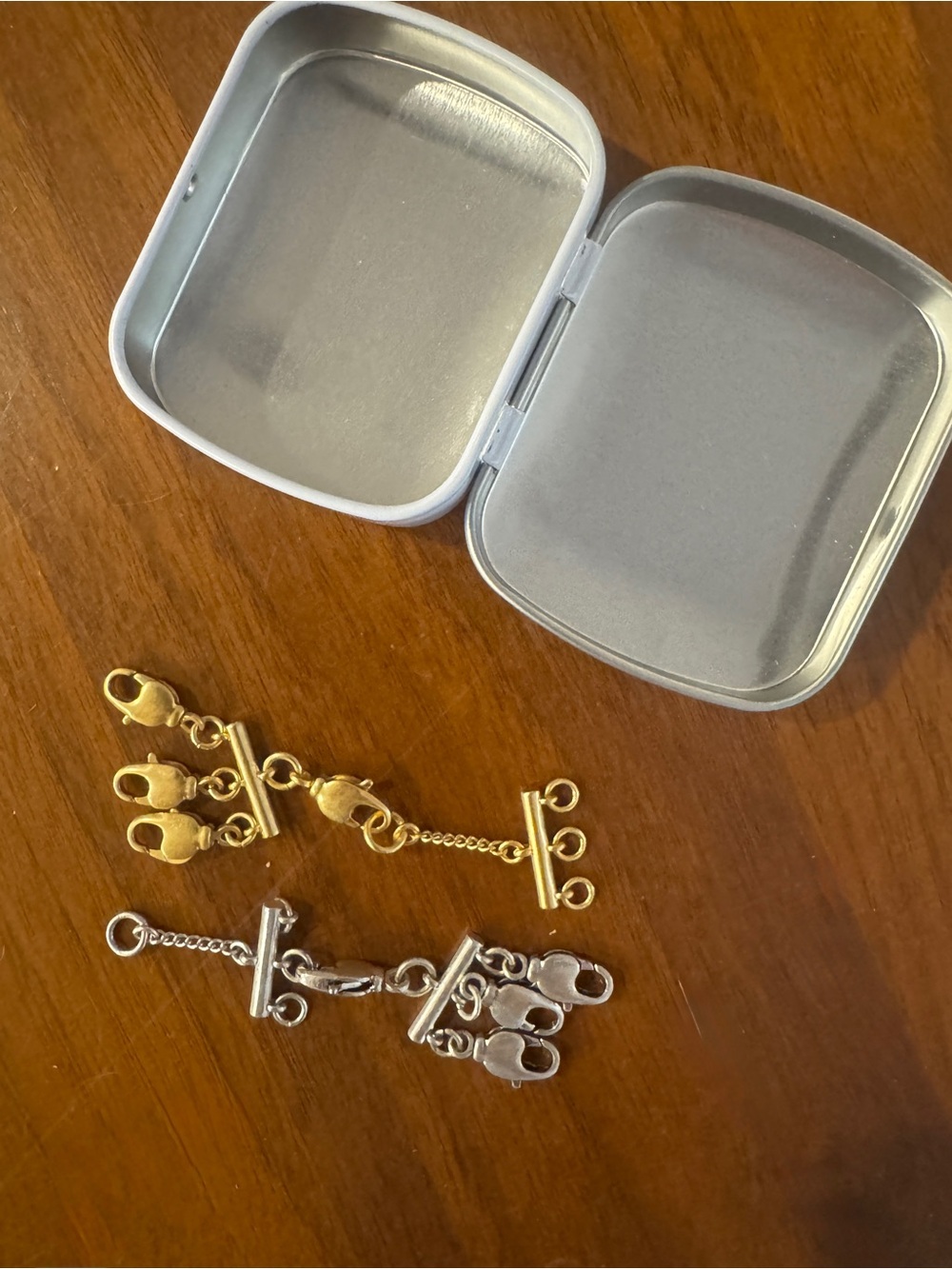 Madewell Necklace Layering Clasp 2 Pack in Gold and Silver - Picture 2 of 4